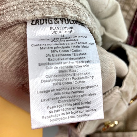 Zadig & Voltaire | Eva Velour Corduroy Skinny - Picture 7 of 8